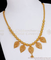 Stylish Leaf Pattern Gold Imitation Necklace Shop Online NCKN2865