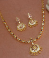 Ruby White Gati Stone Impon Necklace Earring Combo NCKN2875