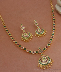 Gati Stone Impon Gold Necklace Earring Combo Set NCKN2876 Gati Stone Impon Gold Necklace Earring Combo Set NCKN2876