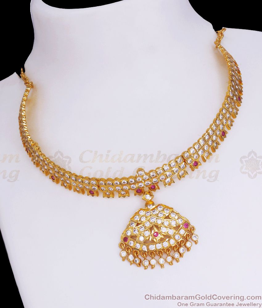 Grand Bridal Impon Attigai Necklace Collection Online NCKN2877