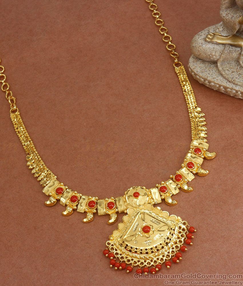 Kerala Coral Forming Bridal Necklace Womens Fashion Collections NCKN2879