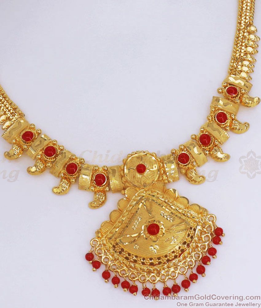 Kerala Coral Forming Bridal Necklace Womens Fashion Collections NCKN2879