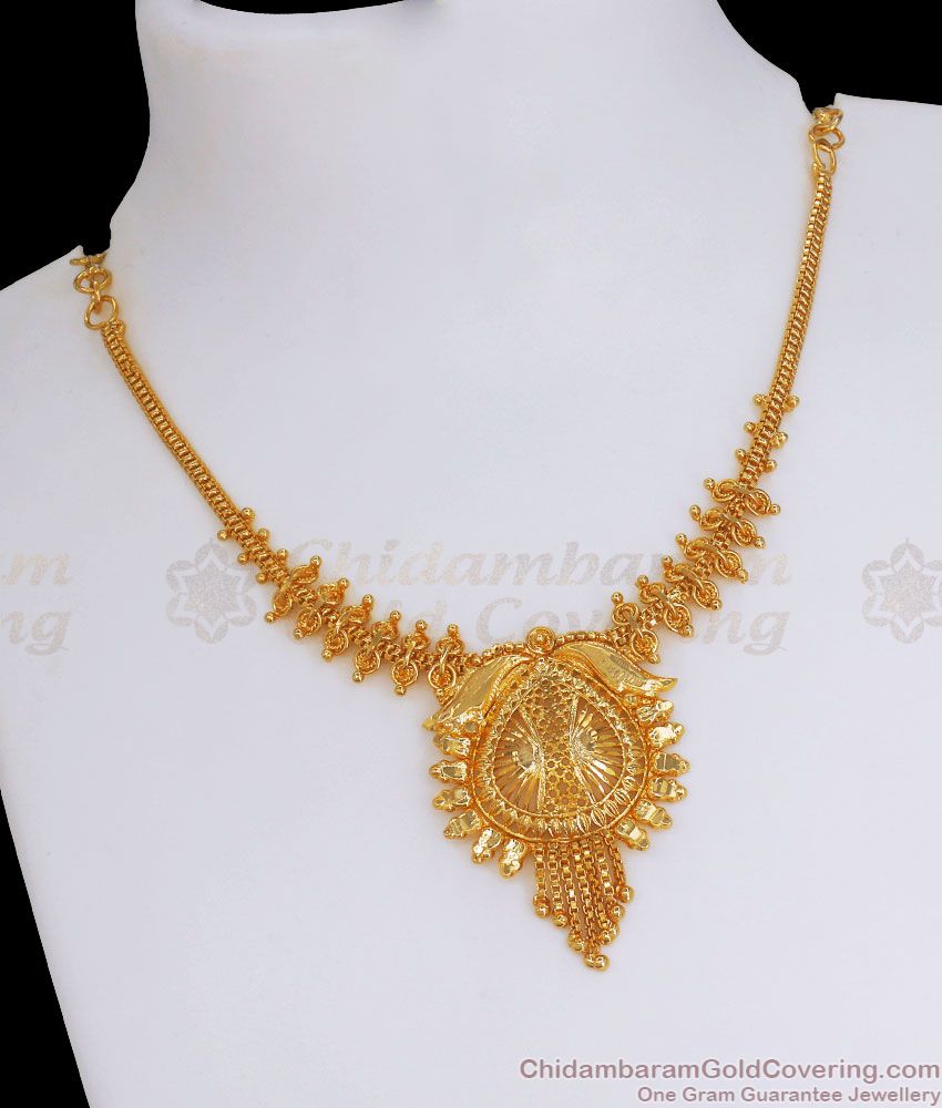 Latest Calcutta Pattern Gold Plated Necklace Shop Online NCKN2881