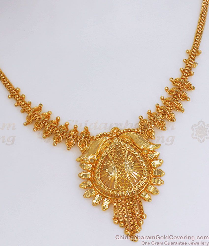 Latest Calcutta Pattern Gold Plated Necklace Shop Online NCKN2881