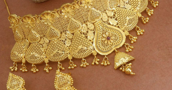 Grand Arabic Pattern Forming Necklace Bridal Choker Collections NCKN2885