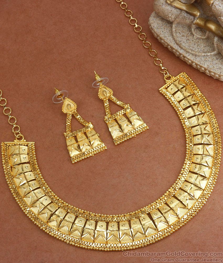 Trendy Close Neck Forming Kerala Necklace Bridal Combo Collections NCKN2887
