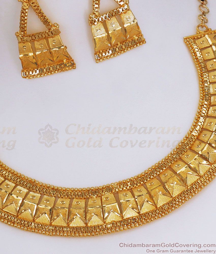 Trendy Close Neck Forming Kerala Necklace Bridal Combo Collections NCKN2887