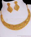 Handcrafted 2 Gram Gold Bridal Choker Necklace With Matching Earrings NCKN2888