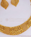 Handcrafted 2 Gram Gold Bridal Choker Necklace With Matching Earrings NCKN2888