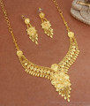Dubai Collections Grand Arabic Pattern Forming Gold Necklace Heart Design NCKN2893