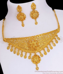 Cute Forming Pattern Necklace Bridal Choker Earrings Collections NCKN2894 Cute Forming Pattern Necklace Bridal Choker Earrings Collections NCKN2894