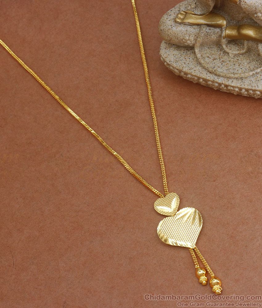 Single Shade Heart Pattern Gold Plated Necklace Shop Online NCKN2904