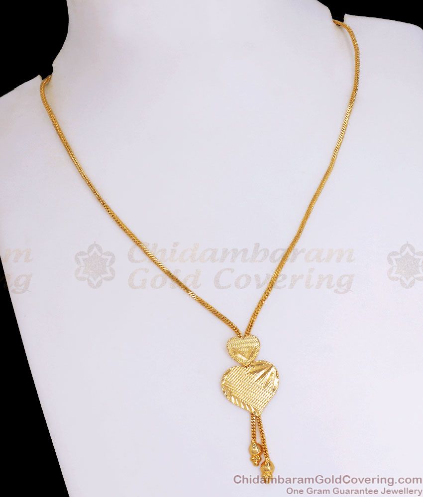 Single Shade Heart Pattern Gold Plated Necklace Shop Online NCKN2904