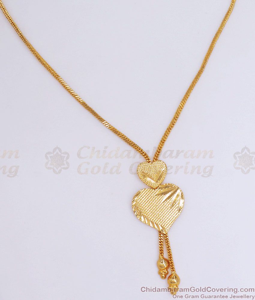 Single Shade Heart Pattern Gold Plated Necklace Shop Online NCKN2904