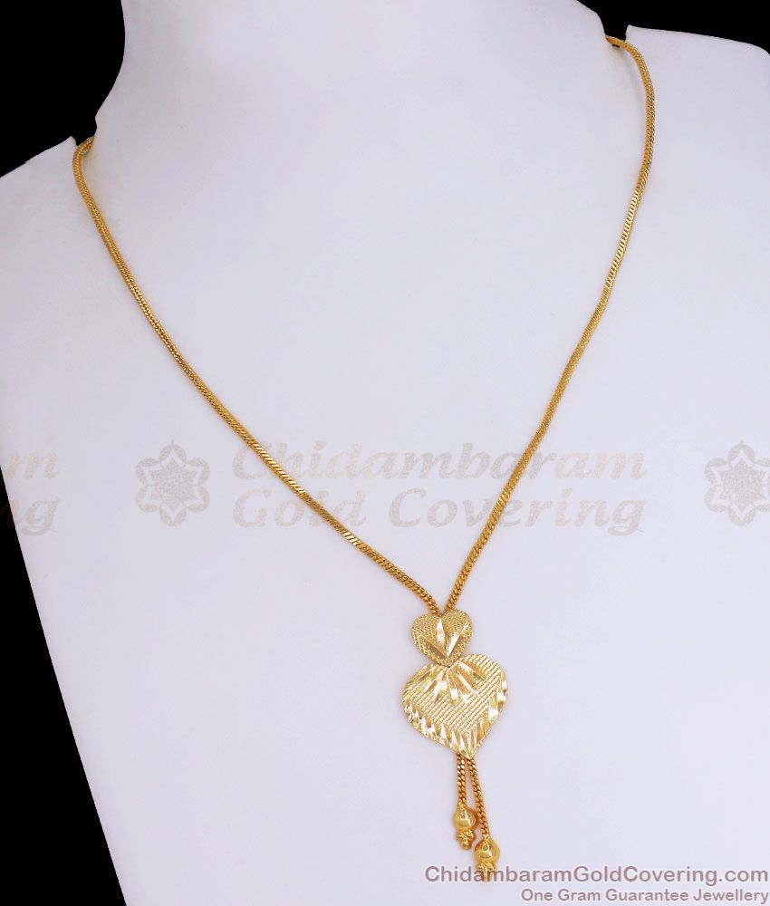 Dual Shade Heart Pattern Gold Plated Necklace Shop Online NCKN2905