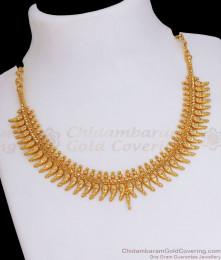 Kerala Tradition Gold Plated Necklace Mullaipoo Pattern NCKN2909 Kerala Tradition Gold Plated Necklace Mullaipoo Pattern NCKN2909