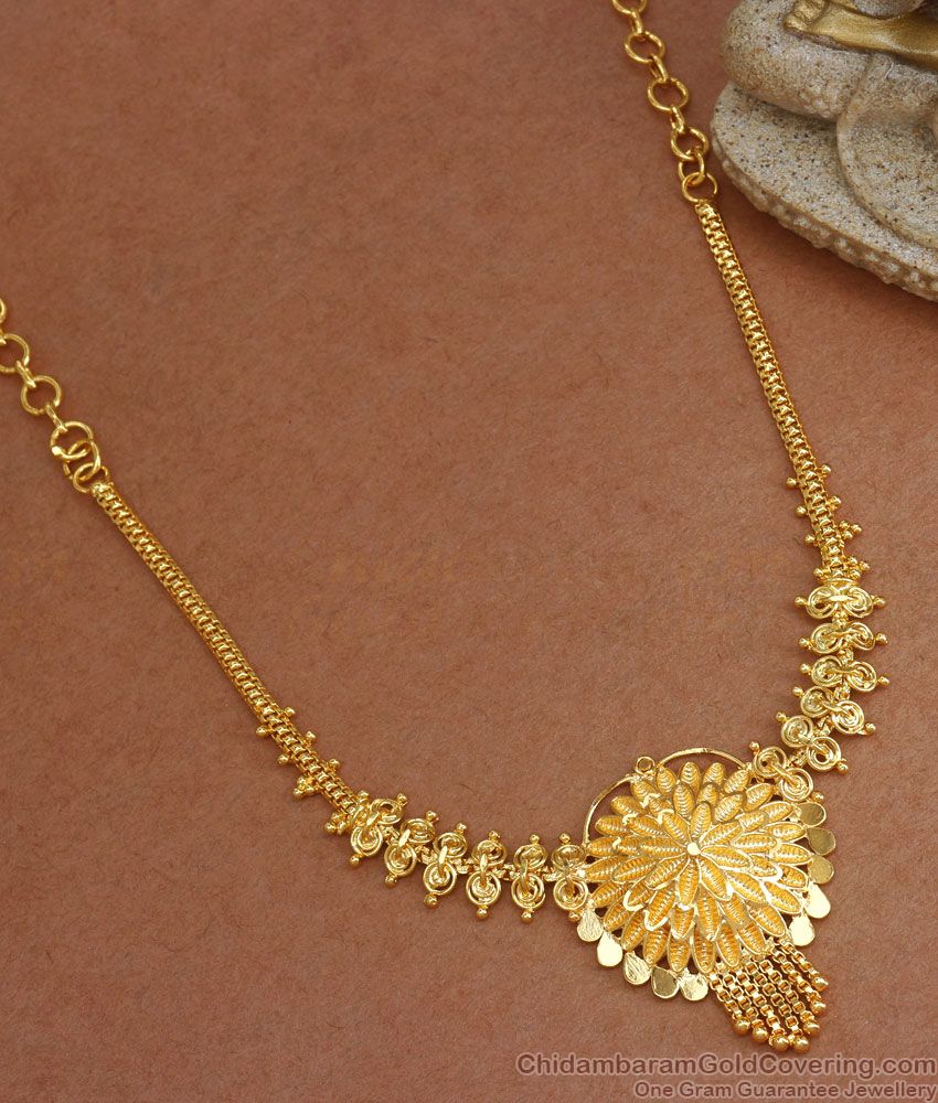 Calcutta Pattern Bridal Gold Imitation Necklace Shop Online NCKN2910