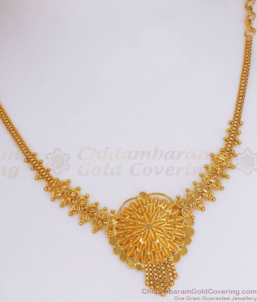 Calcutta Pattern Bridal Gold Imitation Necklace Shop Online NCKN2910