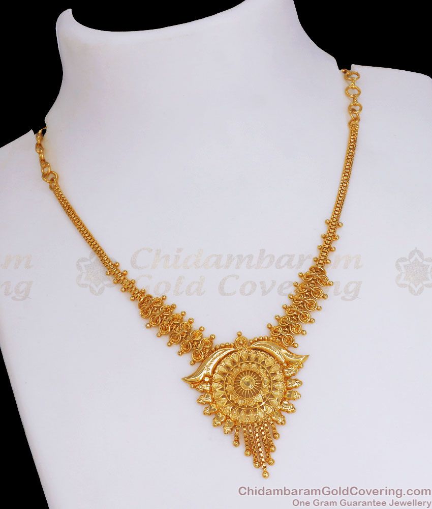 Real Kolkata Gold Necklace Bridal Jewelry For Womens NCKN2912