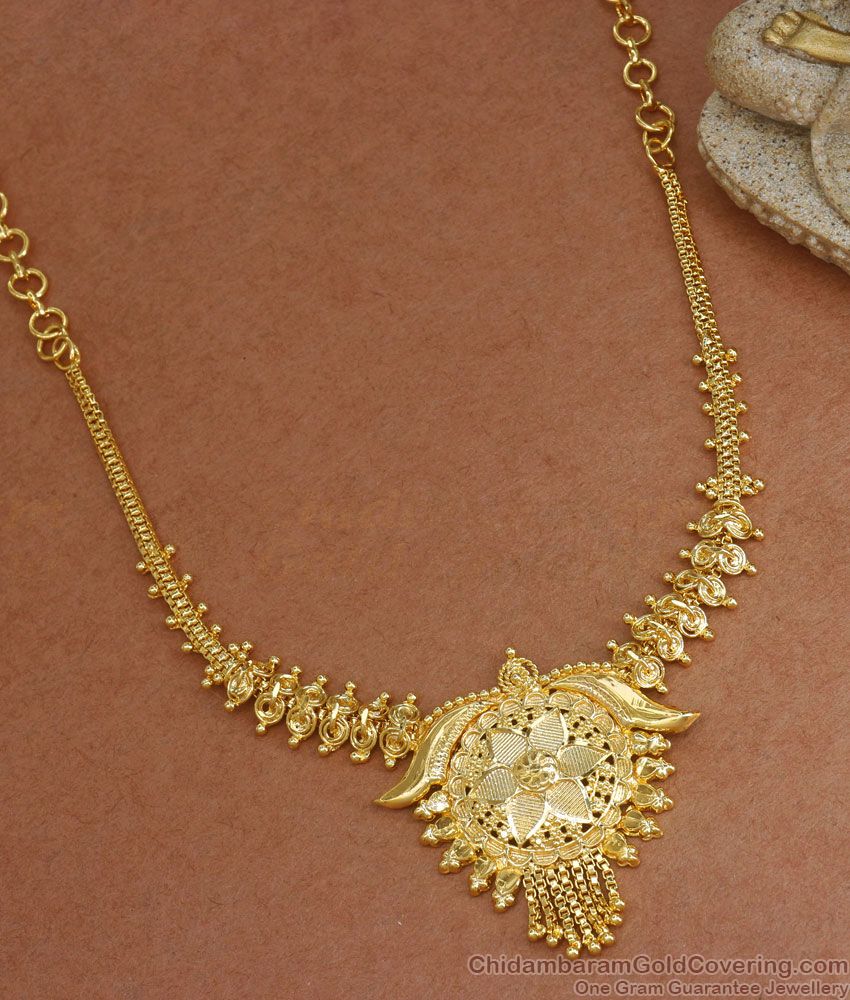 Simple Gold Plated Necklace Without Stone Collections NCKN2915