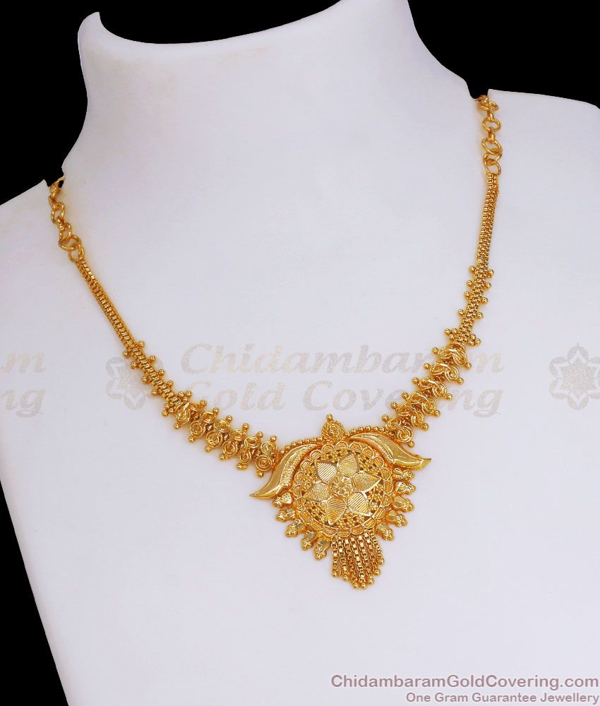 Simple Gold Plated Necklace Without Stone Collections NCKN2915