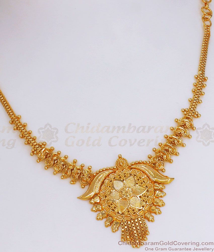 Simple Gold Plated Necklace Without Stone Collections NCKN2915