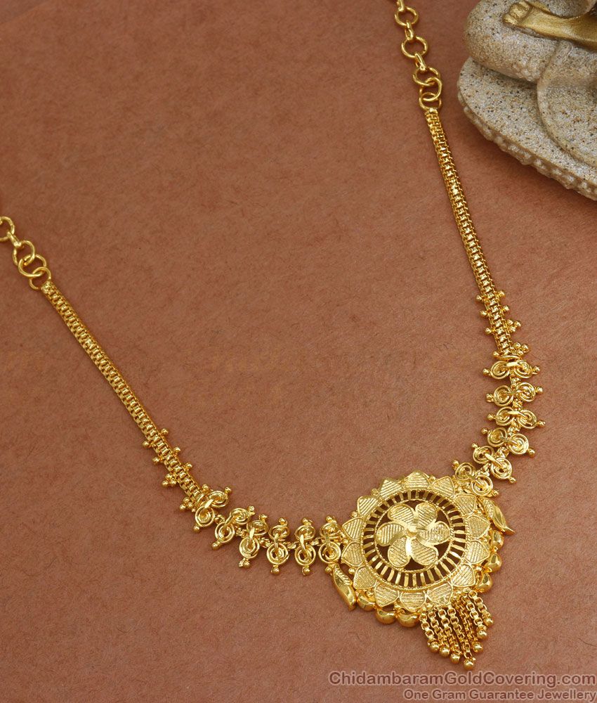 Stylish Gold Plated Necklace Calcutta Pattern Guarantee Gold Jewelry NCKN2916