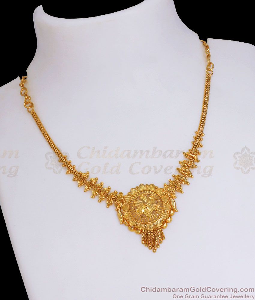 Stylish Gold Plated Necklace Calcutta Pattern Guarantee Gold Jewelry NCKN2916