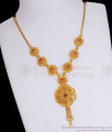 Stylish Floral Ruby Stone Gold Plated Necklace Shop Online NCKN2919