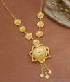 One Gram Gold Necklace Star Pattern Single White Stone NCKN2920