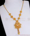 One Gram Gold Necklace Star Pattern Single White Stone NCKN2920