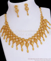 Stylish Arabic Pattern Forming Gold Necklace Earring Combo Set NCKN2922