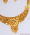 Two Gram Gold  Calcutta Pattern Forming Necklace Earring Combo Set NCKN2923