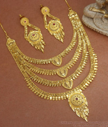 Grand 2 Gram Gold Necklace 4 Line Bridal Collection Shop Online NCKN2926 Grand 2 Gram Gold Necklace 4 Line Bridal Collection Shop Online NCKN2926