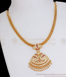 Peacock Design Impon Necklace From Chidambaram Gold Covering NCKN2931 Peacock Design Impon Necklace From Chidambaram Gold Covering NCKN2931
