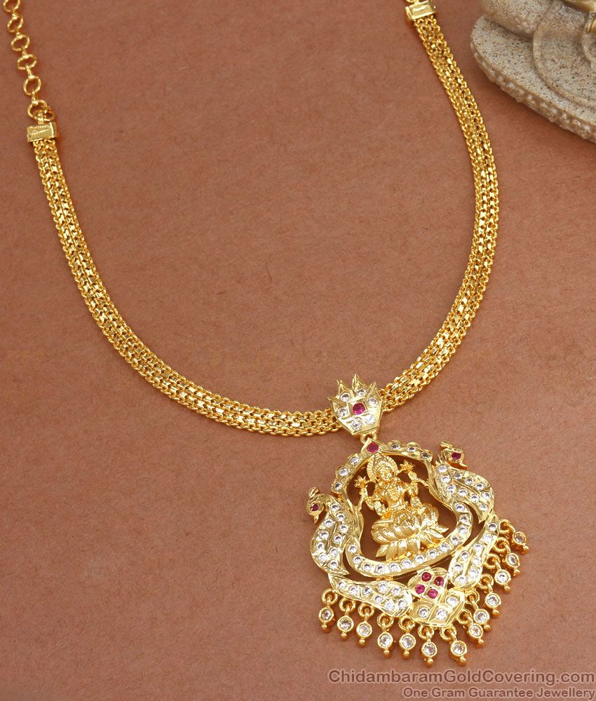 Traditional Lakshmi Impon Necklace Design Attigai Collection NCKN2932