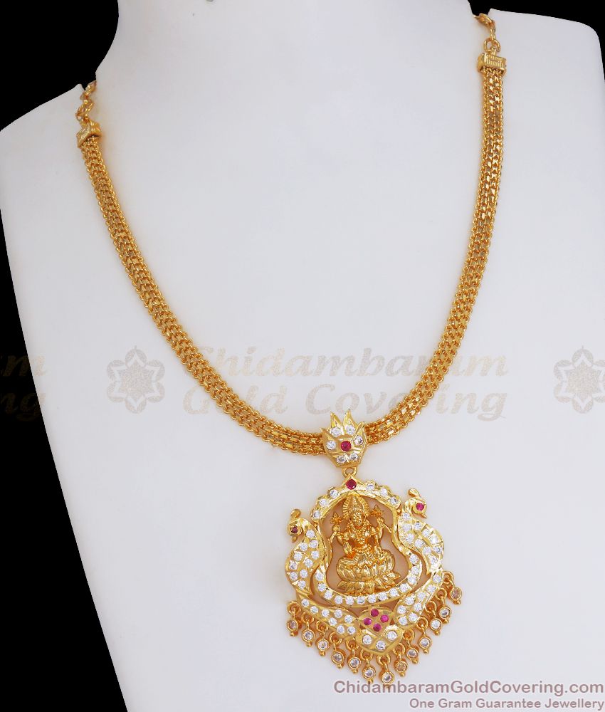 Traditional Lakshmi Impon Necklace Design Attigai Collection NCKN2932