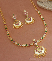 Gati Stone Impon Necklace With Earring Combo Collection NCKN2937 Gati Stone Impon Necklace With Earring Combo Collection NCKN2937