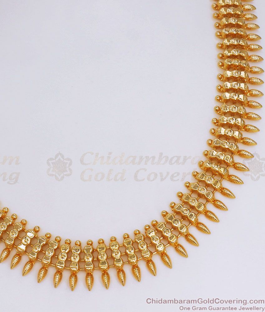 One Gram Gold Necklace Mullaipoo 3 Line Design Shop Online NCKN2941
