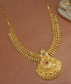 Attractive Short Necklace Gold Plated Jewelry Ruby White Stone NCKN2945
