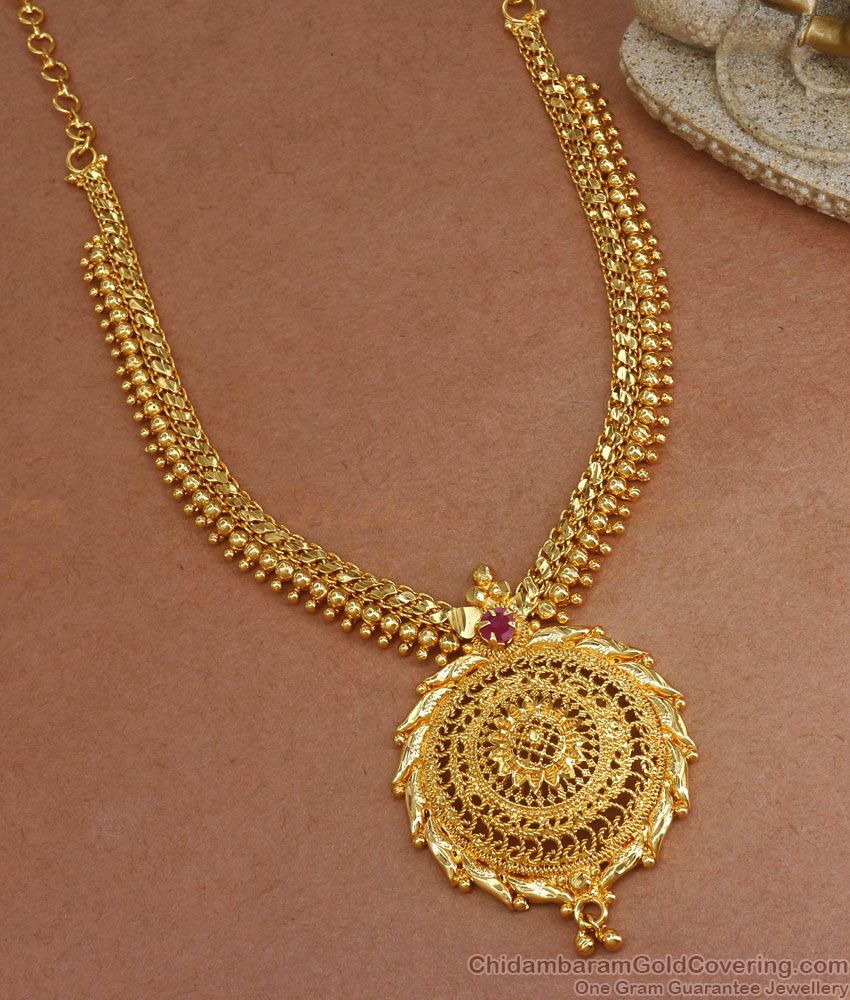 Unique Gold Plated Necklace Beads Design Shop Online NCKN2952