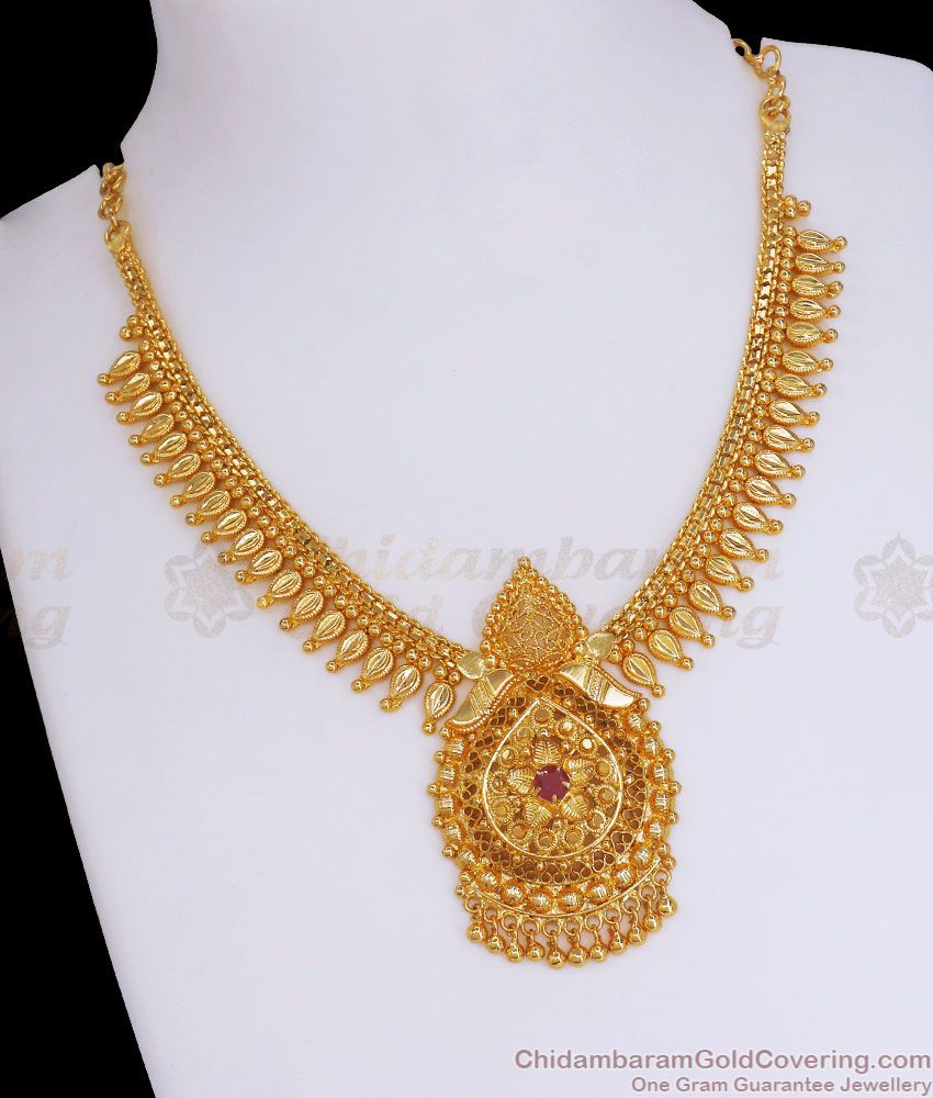 Premium Gold Imitation Necklace Mullaipoo Kerala Bridal Designs NCKN2954