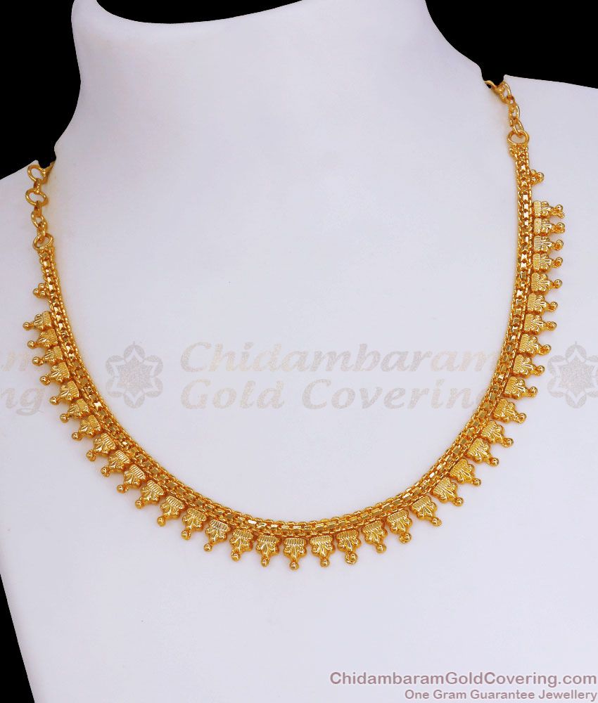  Gold Imitation Short Necklace Traditional Design NCKN2958
