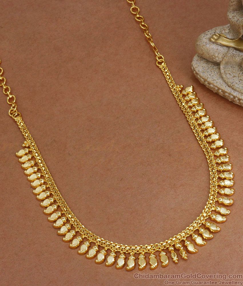 One Gram Gold Necklace Mango Pattern Shop Online NCKN2959