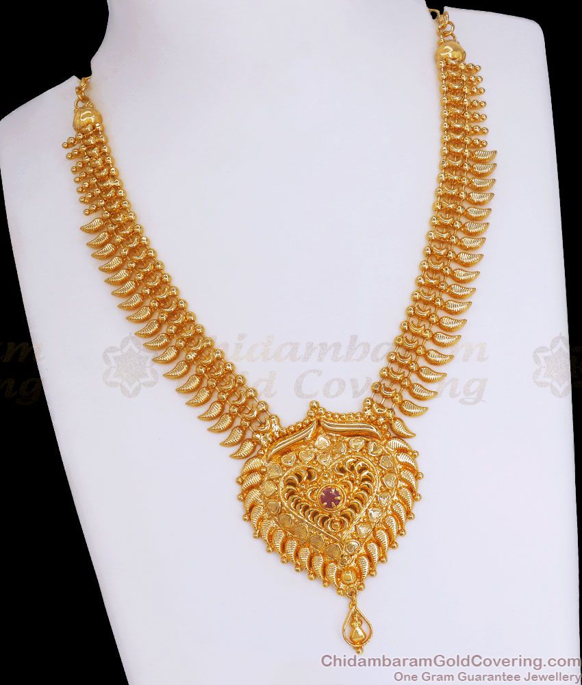 Heart Shaped Gold Imitation Necklace Mullai Design Shop Online NCKN2970
