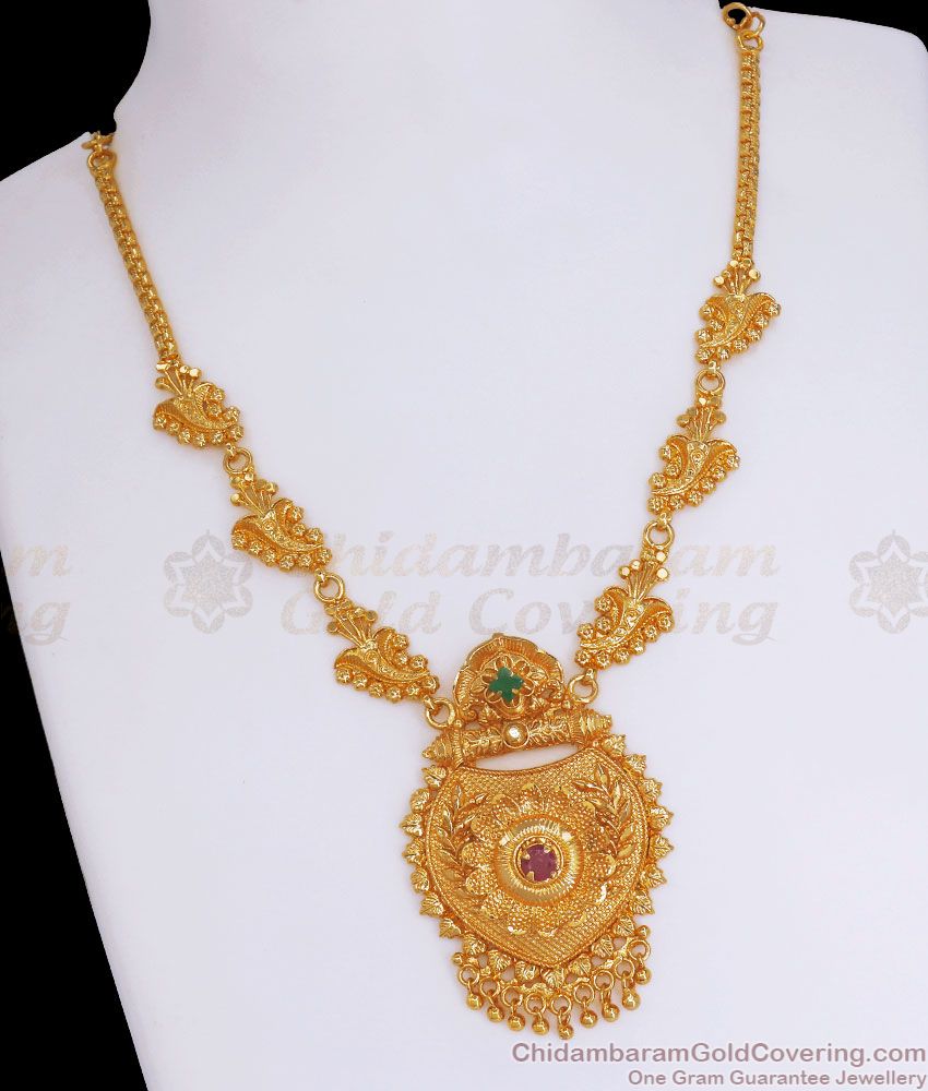 Stylish Gold Plated Necklace Stone Pattern Buy Online NCKN2971