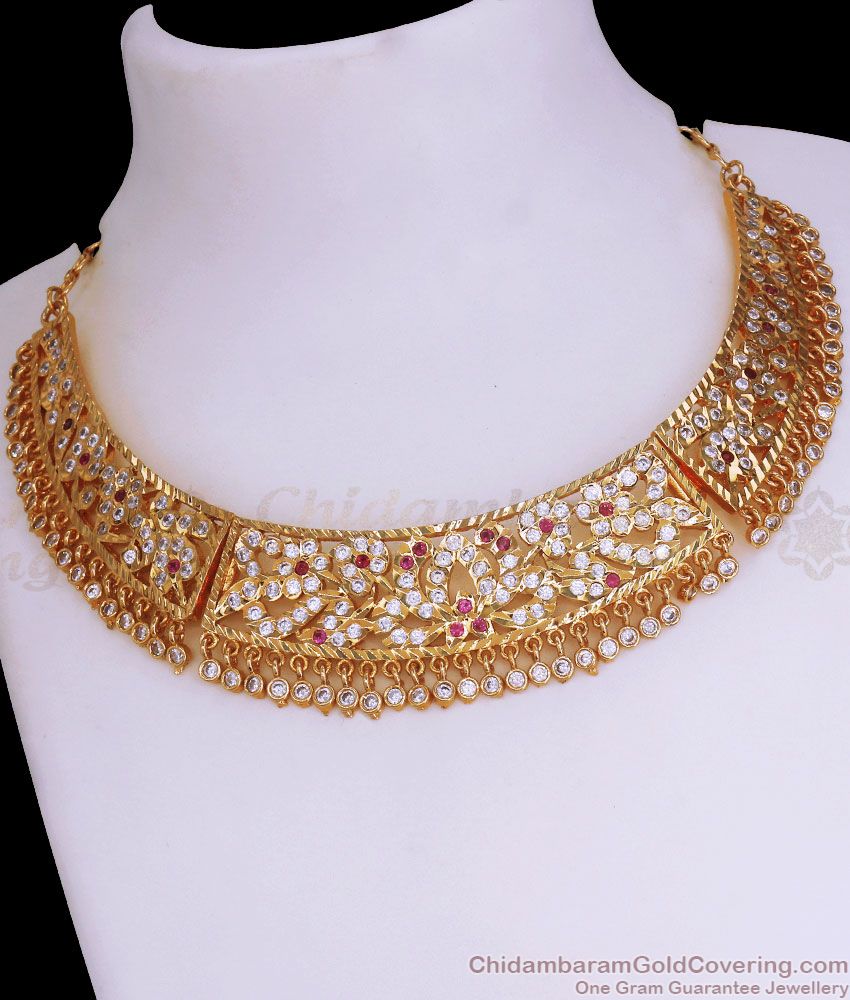 Grand Close Neck Pattern Impon Choker Necklace Bridal Collection NCKN2978