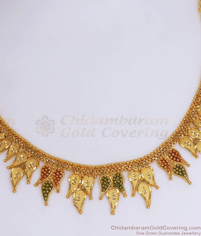 Latest Leaf Design Forming Meenakari Necklace Designs Shop Online NCKN2980