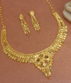 Real Gold Pattern Bridal Necklace Forming Earring Combo Set Shop Online NCKN2985