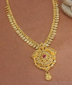 Traditional One Gram Gold Necklace Ruby Stone Designs Shop Online NCKN2993